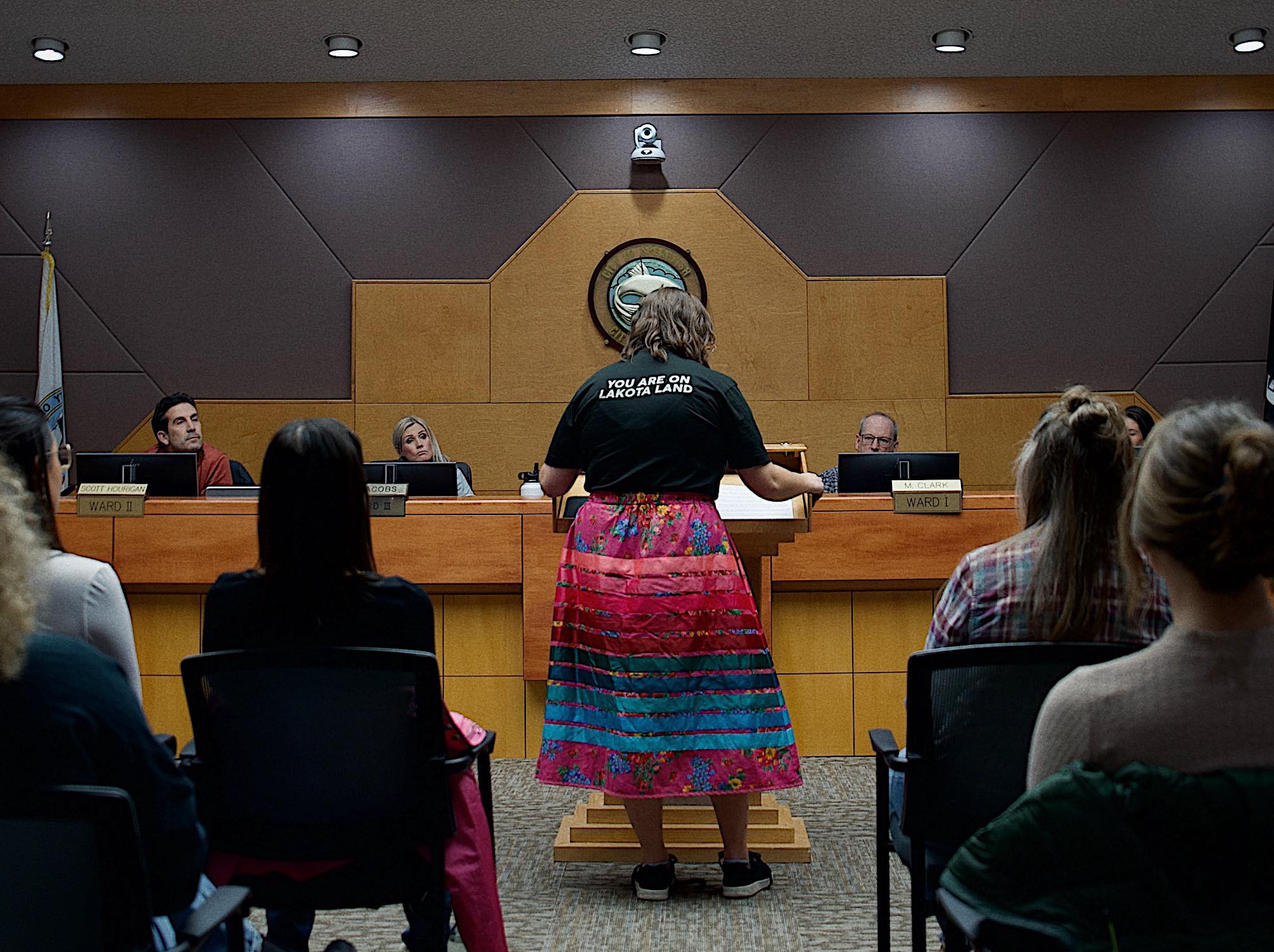 Michaela Madrid speaks at a Spearfish City Council meeting.